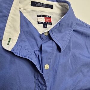 Tommy Hilfiger Blue Ladies Sizr8 Long Sleeve Button Down Shirt